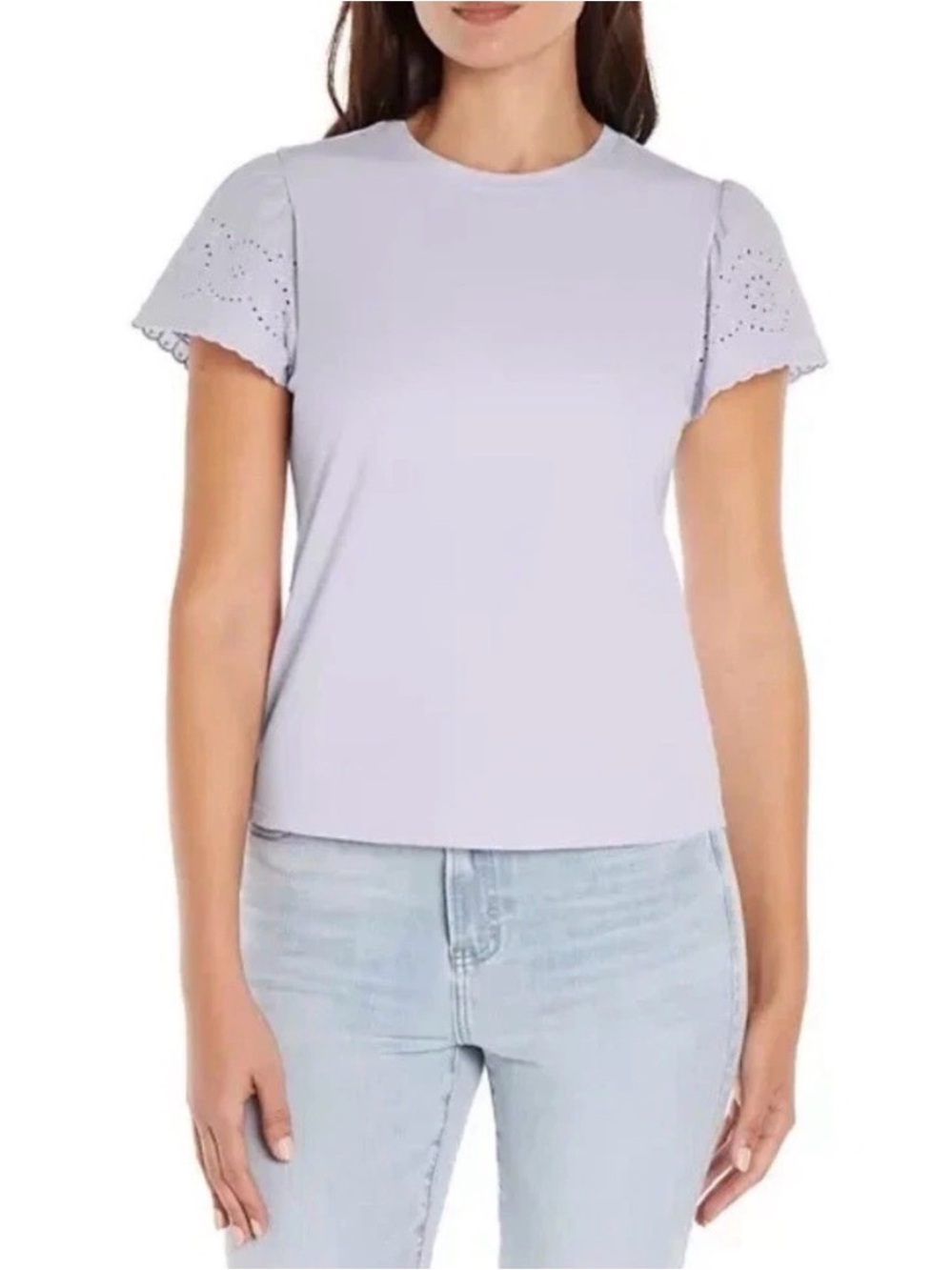 Express Lavender Eyelet Short Sleeve Tee Size XS and Small
